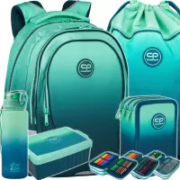 Ilustracja produktu CoolPack Zestaw Szkolny Gradient Blue Lagoon 5el. Plecak Factor X F002690 + Worek F070690 + Piórnik F067690 + 56117CP + Z07690