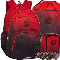 Ilustracja produktu CoolPack Zestaw Szkolny Gradient Cranberry 3el. Plecak Pick F099756 + Worek F070756 + Piórnik F067756