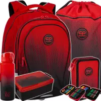 Ilustracja CoolPack Zestaw Szkolny Gradient Cranberry 5el. Plecak Factor X F002756 + Worek F070756 + Piórnik F066756 + 56230CP + Z07756
