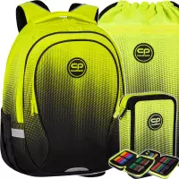 Ilustracja CoolPack Zestaw Szkolny Gradient Lemon 3el. Plecak Factor X F002510 + Worek E70510/F + Piórnik E66510/F