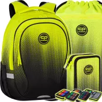 Ilustracja produktu CoolPack Zestaw Szkolny Gradient Lemon 3el. Plecak Factor X F002510 + Worek E70510/F + Piórnik E67510/F