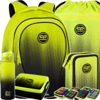 Ilustracja produktu CoolPack Zestaw Szkolny Gradient Lemon 5el. Plecak Factor X F002510 + Worek E70510/F + Piórnik E67510/F + 56414CP + Z07510