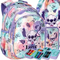 Ilustracja produktu CoolPack Jerry Zestaw Szkolny Stitch 3el Plecak Pastel F029885 + Worek F054885 + Piórnik F067885