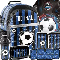 Ilustracja produktu Paso Zestaw Szkolny 5el. Football Niebieski Plecak PP25NG-116 + Piórnik PP25NG-P001BW + Worek PP25NG-712