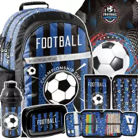 Ilustracja produktu  Paso Zestaw Szkolny 5el. Football Niebieski Plecak PP25NG-116 + Piórnik PP25NG-P001 + Worek PP25NG-712