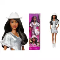 Ilustracja Mattel Barbie Fashionistas Lalka Kowbojka Brokatowa sukienka HYT95 WB6 Ilustracja Mattel Barbie Fashionistas Lalka Kowbojka Brokatowa sukienka HYT95 WB6