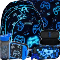 Ilustracja produktu AstraBag Zestaw Szkolny 5el Plecak AB330 Go Playing 502024017 + Worek 507024013 + Piórnik 552633 + 511025005 + 511025006