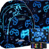 Ilustracja produktu AstraBag Zestaw Szkolny 3el Plecak AB330 Go Playing 502024017 + Worek 507024013 + Piórnik 552621