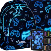 Ilustracja produktu AstraBag Zestaw Szkolny 3el Plecak AB330 Go Playing 502024017 + Worek 507024013 + Piórnik 552626