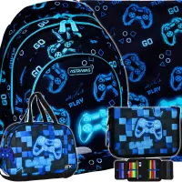 Ilustracja produktu AstraBag Zestaw Szkolny 4el Plecak AB330 Go Playing 502024017 + Worek 507024013 + Piórnik 552621 + Torba 552615