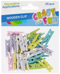 Ilustracja produktu Craft With Fun Ozdoba Dekoracyjna Drewniany Spinacz Pastel 555402