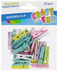 Ilustracja produktu Craft With Fun Ozdoba Dekoracyjna Drewniany Spinacz Pastel 3.5 cm  555404