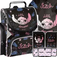 Ilustracja produktu  Paso Zestaw Szkolny 3el. Stitch Black Tornister DS26YY-525 + Piórnik DS26YY-P001BW + Worek DS26YY-712