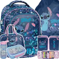 Ilustracja produktu Paso Zestaw Szkolny 6el.Stitch Cool Plecak DS26XX-260 + Piórnik DS26XX-P001 + Worek DS26XX-712 + Torba DS26XX-074