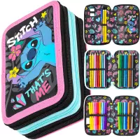 Ilustracja produktu St.Majewski Piórnik Potrójny z Wyposażeniem Stitch That s me 696473