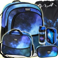 Ilustracja Starpak Zestaw Szkolny Kosmos Galaxy 6el. Plecak 506937 + Piórnik 508648 + Worek 506172 + Torba 517339