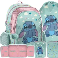 Ilustracja produktu Paso Zestaw Szkolny 3el. Stitch Plecak DS25FF-081 + Piórnik DS25FF-P001BW + Worek DS25FF-712