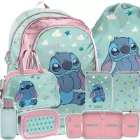 Ilustracja produktu Paso Zestaw Szkolny 6el. Stitch Plecak DS25FF-081 + Piórnik DS25FF-P001BW + Worek DS25FF-712 + Torba DS25FF-074