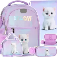 Ilustracja produktu Starpak Zestaw Szkolny 4el. Cute Kitty Plecak 576203 + Piórnik 576206 + Worek 576205 + Torba 576204