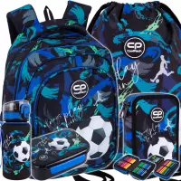 Ilustracja CoolPack Zestaw Szkolny Football Navy 5el. Plecak Fast F163967 + Worek F159967 + Piórnik F066967 + Z17967 + Z18967