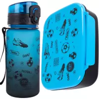 Ilustracja CoolPack Zestaw Śniadaniowy Football 2T Blue Bidon Z17008 + Śniadaniówka Z18008 Ilustracja CoolPack Zestaw Śniadaniowy Football 2T Blue Bidon Z17008 + Śniadaniówka Z18008