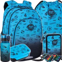 Ilustracja CoolPack Zestaw Szkolny Football 2T Blue 5el. Plecak Prime Pro F162008 + Worek F159008 + Piórnik F066008 + Z17008 + Z18008