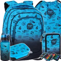 Ilustracja CoolPack Zestaw Szkolny Football 2T Blue 5el. Plecak Fast F163008 + Worek F159008 + Piórnik F066008 + Z17008 + Z18008