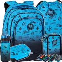 Ilustracja CoolPack Zestaw Szkolny Football 2T Blue 5el. Plecak Fast F163008 + Worek F159008 + Piórnik F067008 + Z17008 + Z18008