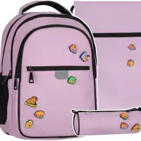 Ilustracja produktu Starpak Zestaw Szkolny 3el. Pins Kapibara Plecak 576232 + Piórnik 576233 + Worek 582753