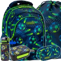 Ilustracja produktu AstraBag Zestaw Szkolny Football 5el. Plecak AB330 502026021 + Worek 507026011 + Piórnik 503026035 + Z17336 + Z18336