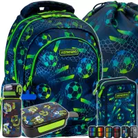 Ilustracja produktu AstraBag Zestaw Szkolny Football 5el. Plecak AB330 502026021 + Worek 507026011 + Piórnik 503026034 + Z17336 + Z18336
