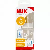 Ilustracja Nuk Butelka 150ml 0-6m First Choice+ Smoczek Lateksowy M Popielata 527885