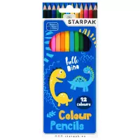 Ilustracja produktu Starpak Kredki Ołówkowe 12 kolorów Dino 512000