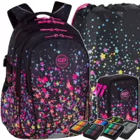 Ilustracja produktu CoolPack Zestaw Szkolny Galaxy 3el. Plecak Factor E02589 + Worek 552614 + Piórnik E67589