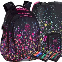 Ilustracja produktu CoolPack Zestaw Szkolny Galaxy 3el. Plecak Factor E02589 + Worek 552614 + Piórnik E66589