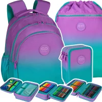 Ilustracja produktu CoolPack Zestaw Szkolny 3el. Gradient Blueberry Plecak E29505 + Piórnik E67505/F + Worek E70505