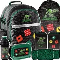 Ilustracja produktu Paso Zestaw Szkolny 5el. Dino Green Plecak PP25DI-116 + Piórnik PP25DI-P001BW + Worek PP25DI-712