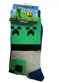 Ilustracja produktu Skarpetki Dziecięce Minecraft Creeper Dwupak - Rozmiar: 19-20
