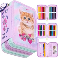 Ilustracja Majewski My Little Friend Piórnik Potrójny z Wyposażeniem Pastel Kitty 668876