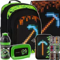 Ilustracja produktu Starpak Zestaw Szkolny Pixel Game Kilof 5el. Plecak 485734 + Piórnik 506709 + Worek 485859 + PP24ST-3021 + PP24ST-3022