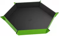 Ilustracja produktu Gamegenic: Magnetic Dice Tray - Hexagonal - Sześciokątna Mata do Kości - Black/Green