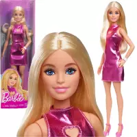 Ilustracja produktu Mattel Barbie Lalka Fashion  Metaliczna Różowa Sukienka HYT88 W6