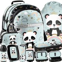 Ilustracja produktu Paso Zestaw Szkolny 8el. Panda Plecak PP24PN-116 + Piórnik PP24PN-013 + Worek PP24PN-712 + Torba PP24PN-074