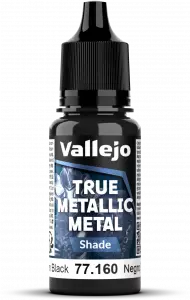 Ilustracja produktu Vallejo: 77.160 - True Metallic Metal - Shade - Obsidian Black (18 ml)