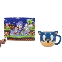 Ilustracja Zestaw Prezentowy Sonic the Hedgehog: Kubek 3D + Puzzle