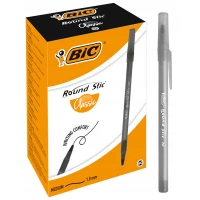 Ilustracja produktu Bic Długopis ze Skuwką Round Stic Classic M 60 Sztuk Czarny 9205683