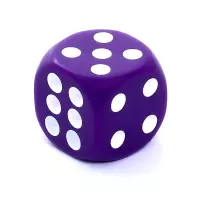 Ilustracja produktu Kość REBEL matowa 6 Ścian - 16 mm - Oczka - Fioletowa