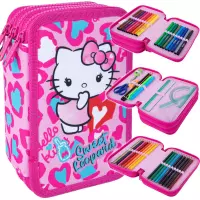 Ilustracja produktu CoolPack Jumper 3 Piórnik Trzykomorowy Z Wyposażeniem Hello Kitty Pink 2 F067035