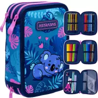 Ilustracja produktu AstraBag Piórnik Trzykomorowy z Wyposażeniem AC31 Sweet Koala 503025001