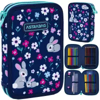 Ilustracja produktu AstraBag Piórnik AC21 Dwukomorowy z Wyposażeniem Baby Bunny 503025009